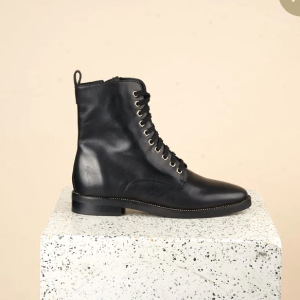 A. Soliani Asti Black Leather Boots